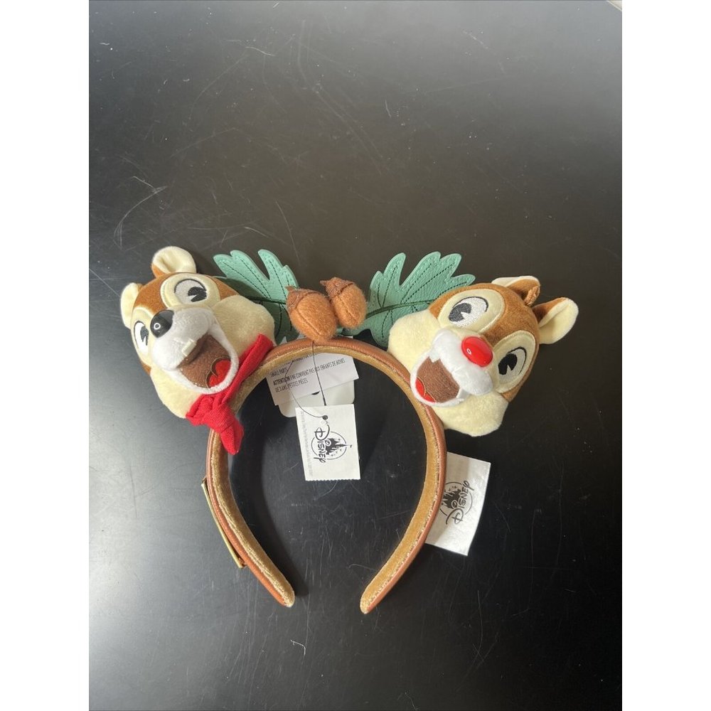 Disney Chip 'n' Dale Plush Headband with Green Leaf Accents - Brown, Tan, Red